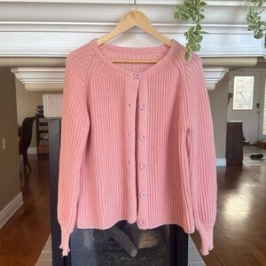 Oversized Button Down Chunky Knit Cardigan Spring Summer Large